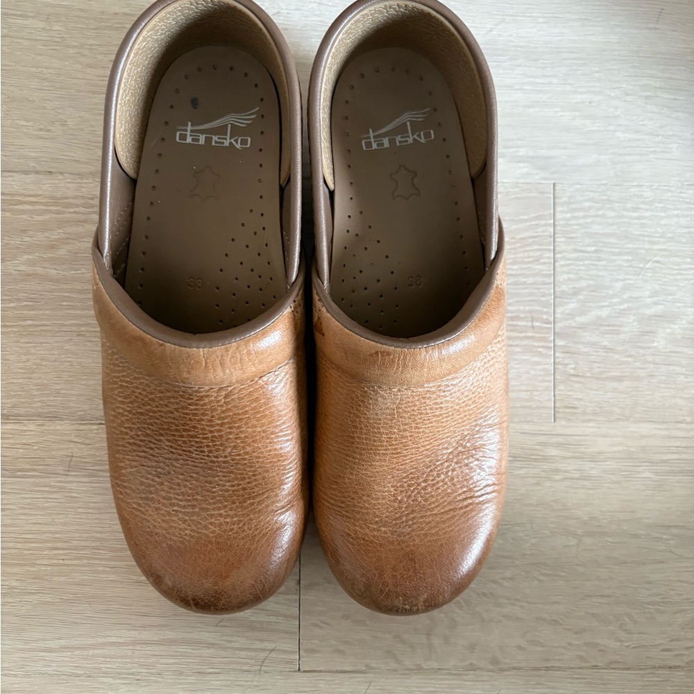 Dansko Tan Leather Mules Comfort Slip-Ons